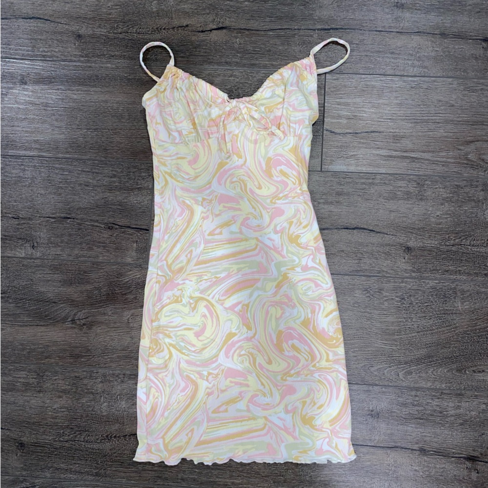 Small vacation dress. Tie dye pastel